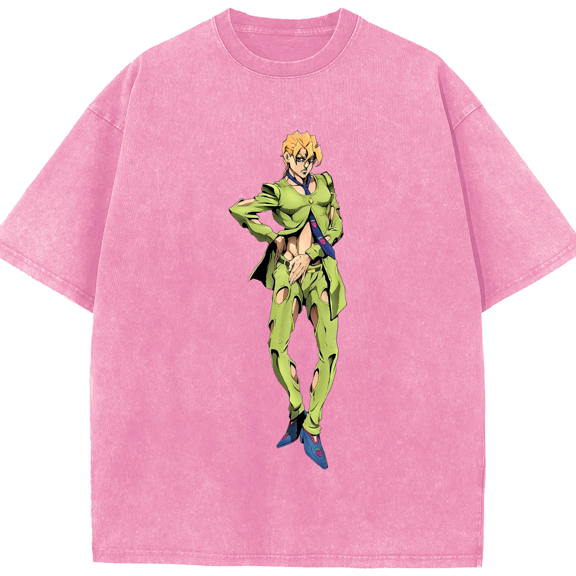 （画像用） ジョジョの奇妙な冒険 パンナコッタ?フー JoJo's Bizarre Adventure Pannacotta Fugo 綿100% ヴィンテージ風 半袖Tシャツ（フロントプリント）